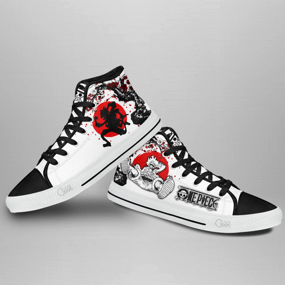 Luffy Nika Awakening Gear 5 Classic High-Top Sneakers - Custom Anime Design