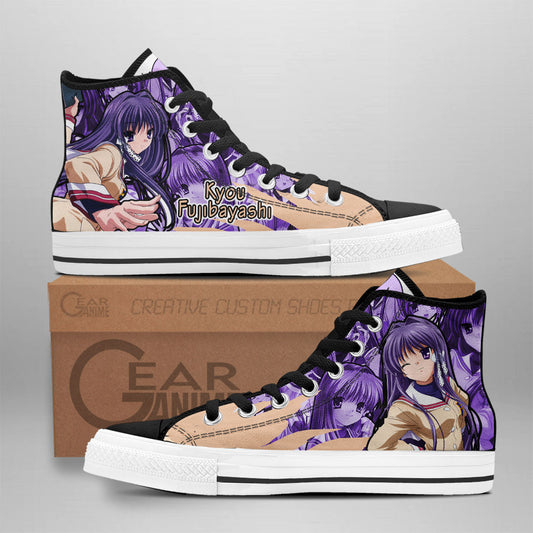 Kyou Fujibayashi Classic High-Top Sneakers - Custom Anime Design