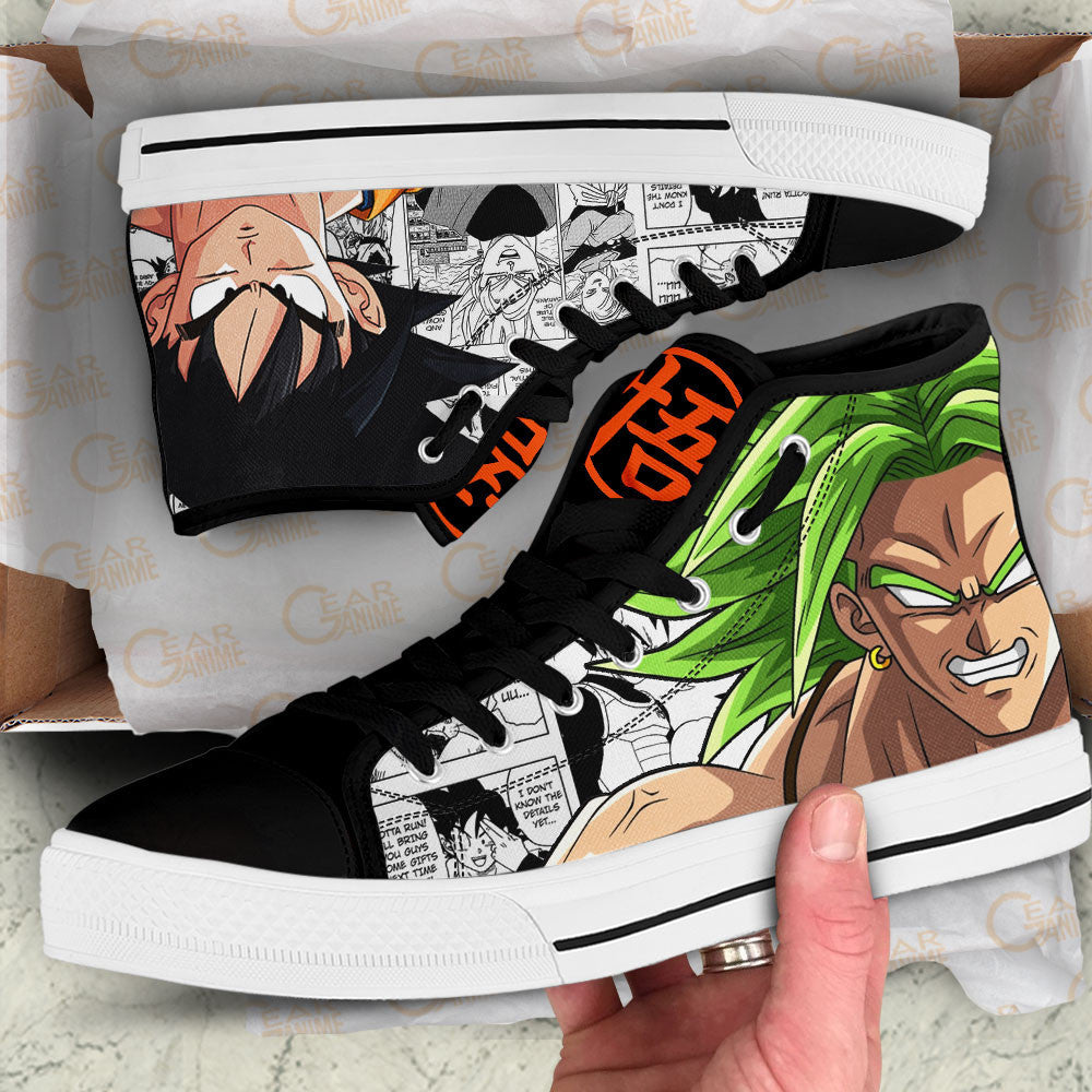 Goku and Broly Classic High-Top Sneakers - Custom Anime Design