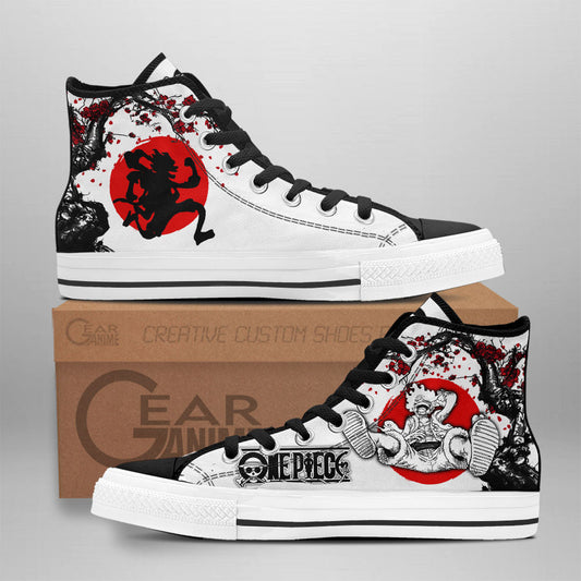 Luffy Nika Awakening Gear 5 Classic High-Top Sneakers - Custom Anime Design