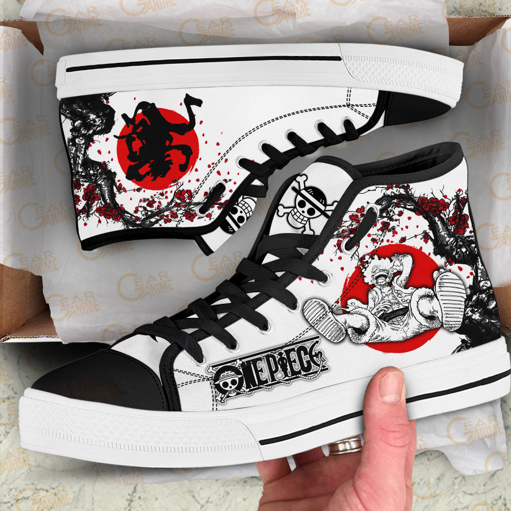 Luffy Nika Awakening Gear 5 Classic High-Top Sneakers - Custom Anime Design