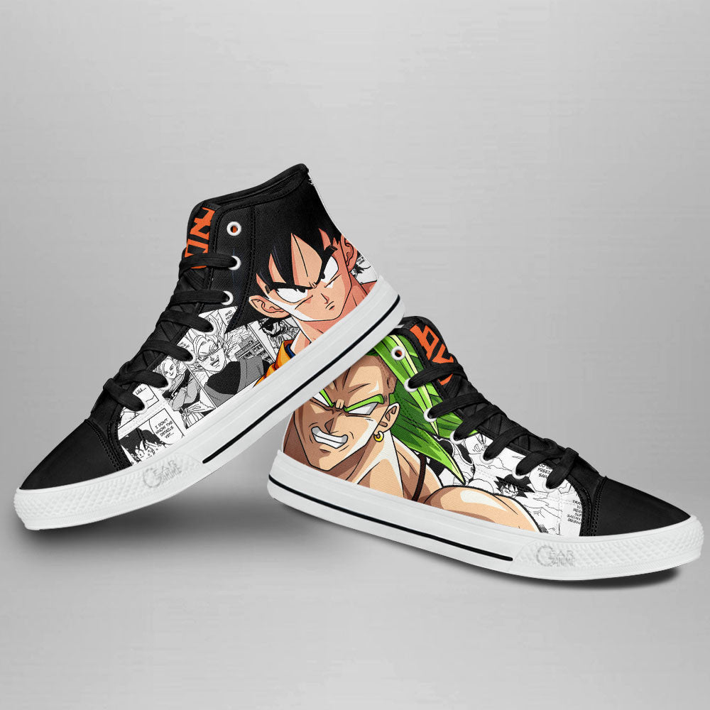 Goku and Broly Classic High-Top Sneakers - Custom Anime Design
