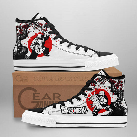 Master Roshi Classic High-Top Sneakers - Custom Anime Design