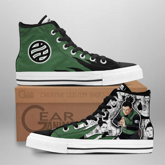 Shikamaru Nara Classic High-Top Sneakers - Custom Anime Design