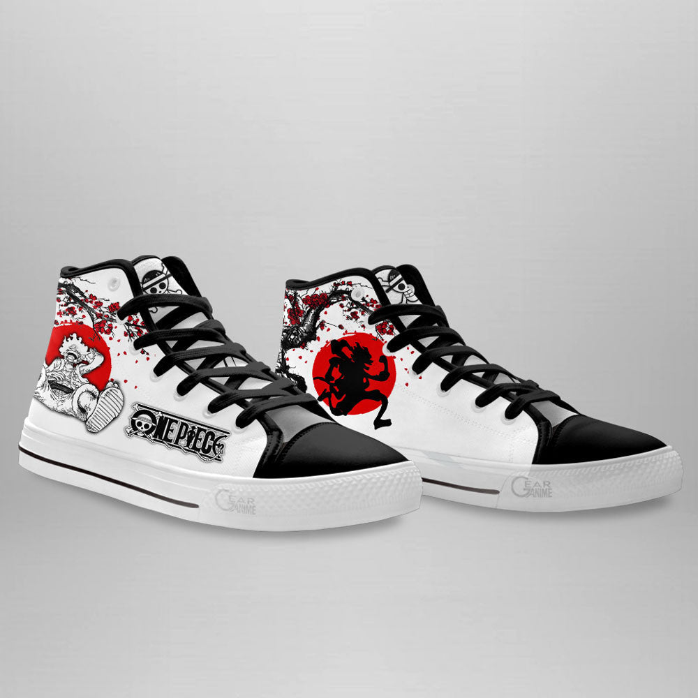 Luffy Nika Awakening Gear 5 Classic High-Top Sneakers - Custom Anime Design