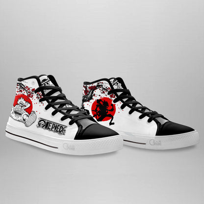 Luffy Nika Awakening Gear 5 Classic High-Top Sneakers - Custom Anime Design