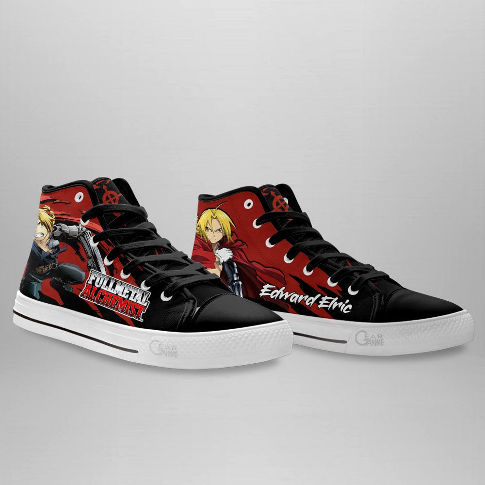 Fullmetal Alchemist Edward Elric High Top Shoes Custom Anime Sneakers - 4 - GearAnime