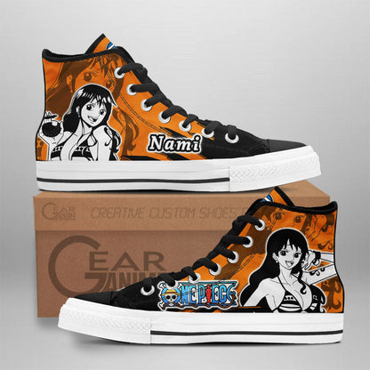 Nami Classic High-Top Sneakers - Custom Anime Design