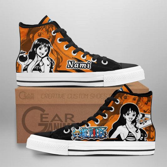 Nami Classic High-Top Sneakers - Custom Anime Design