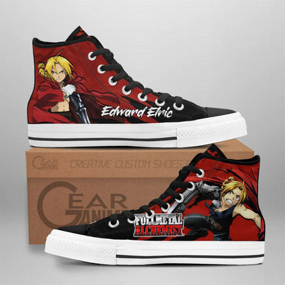 Edward Elric High Top Shoes Custom Anime Sneakers - 1 - GearAnime