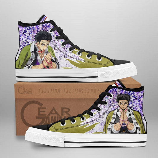 Demon Slayer Gyomei Himejima High Top Shoes Custom Anime Sneakers Wisteria Style - 1 - GearAnime