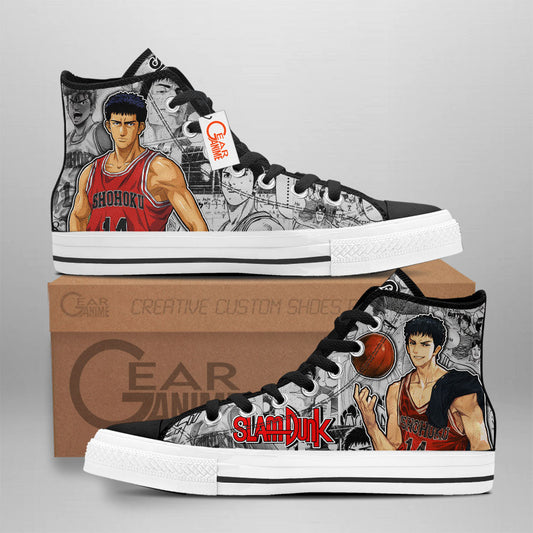 Slam Dunk Hisashi Mitsui Manga Anime Custom High Top Shoes NTT0901 Gear Anime