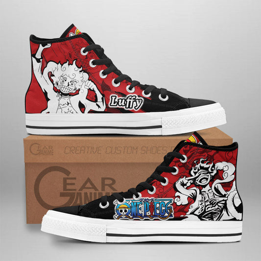 Luffy Gear 5 Classic High-Top Sneakers - Custom Anime Design