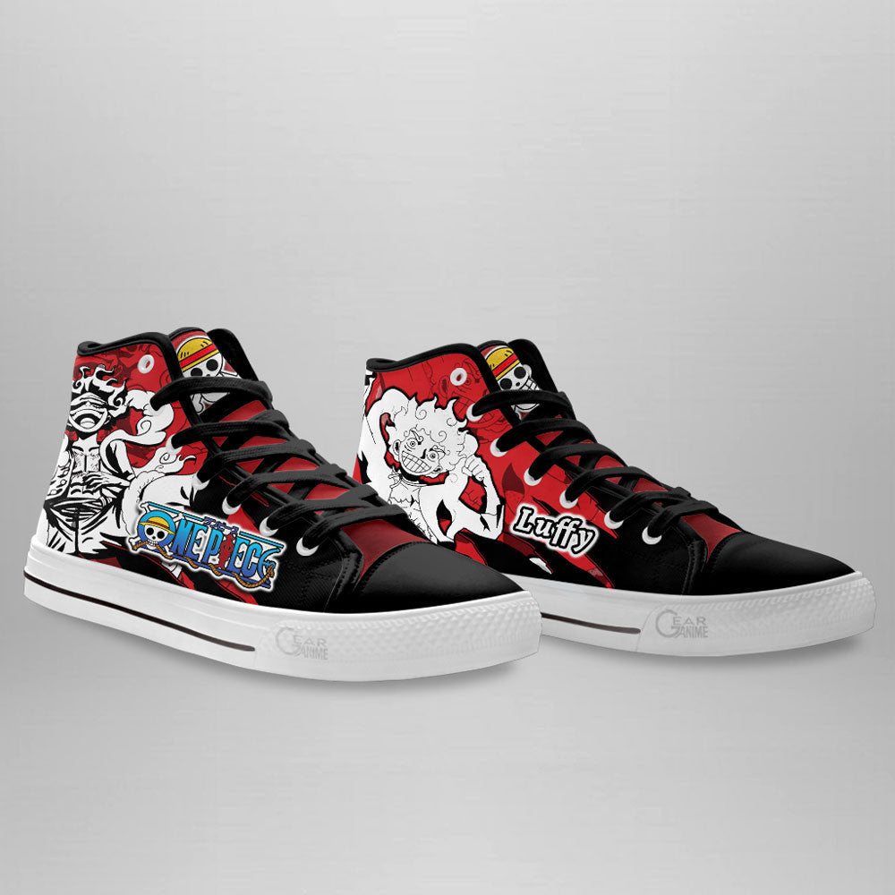 Luffy Gear 5 Classic High-Top Sneakers - Custom Anime Design