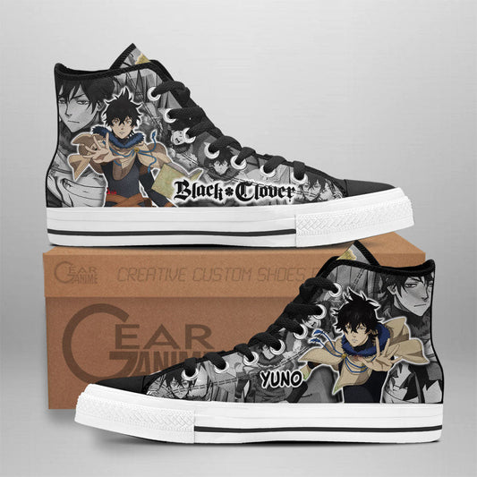 Yuno High Top Shoes Custom Black Clover Anime Sneakers - 1 - GearAnime