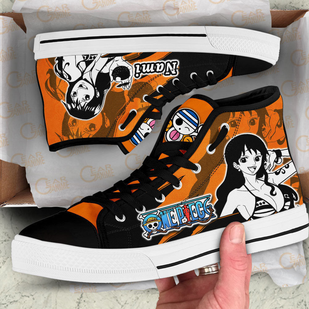 Nami Classic High-Top Sneakers - Custom Anime Design