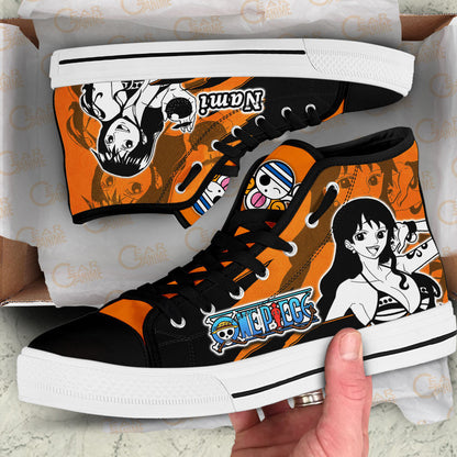 Nami Classic High-Top Sneakers - Custom Anime Design