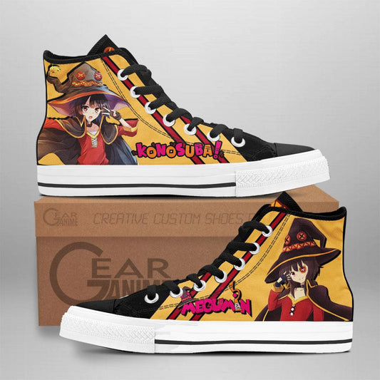 KonoSuba Megumin High Top Shoes Custom Anime Sneakers - 1 - GearAnime