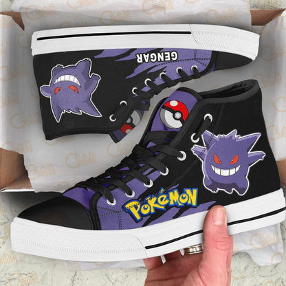Pokemon Gengar High Top Shoes Custom Anime Sneakers - 2 - GearAnime