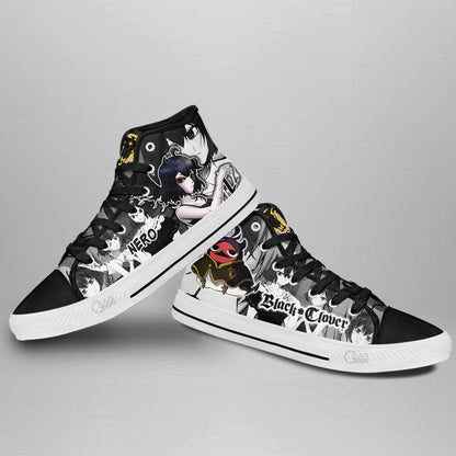Nero High Top Shoes Custom Black Clover Anime Sneakers - 4 - GearAnime
