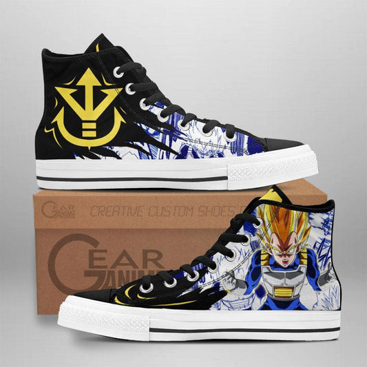 Vegeta Saiyan High Top Shoes Custom Manga Anime Dragon Ball Sneakers - 1 - GearAnime