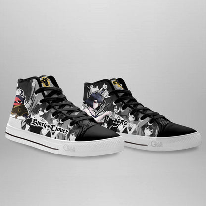 Nero High Top Shoes Custom Black Clover Anime Sneakers - 3 - GearAnime