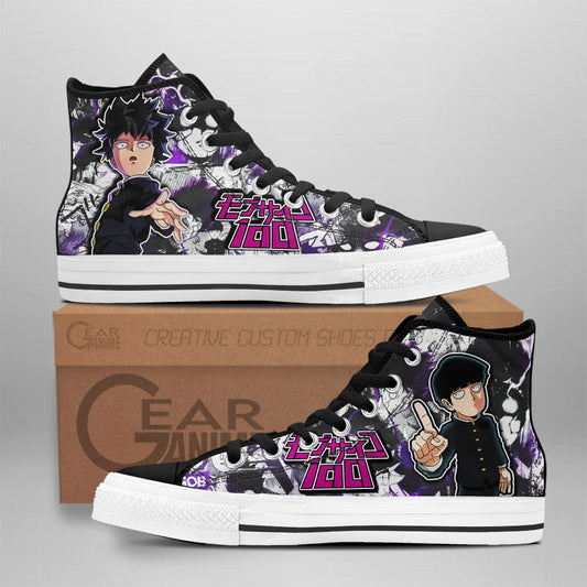 Shigeo Kageyama Anime Custom High Top Shoes NTT0901 Gear Anime