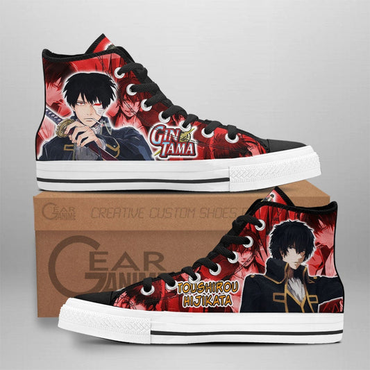 Toushirou Hijikata High Top Shoes Custom Gintama Anime Sneakers - 1 - GearAnime