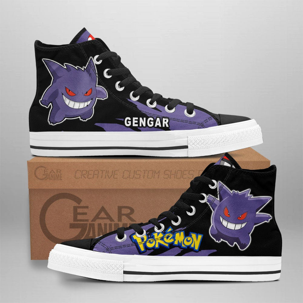 Pokemon Gengar High Top Shoes Custom Anime Sneakers - 1 - GearAnime