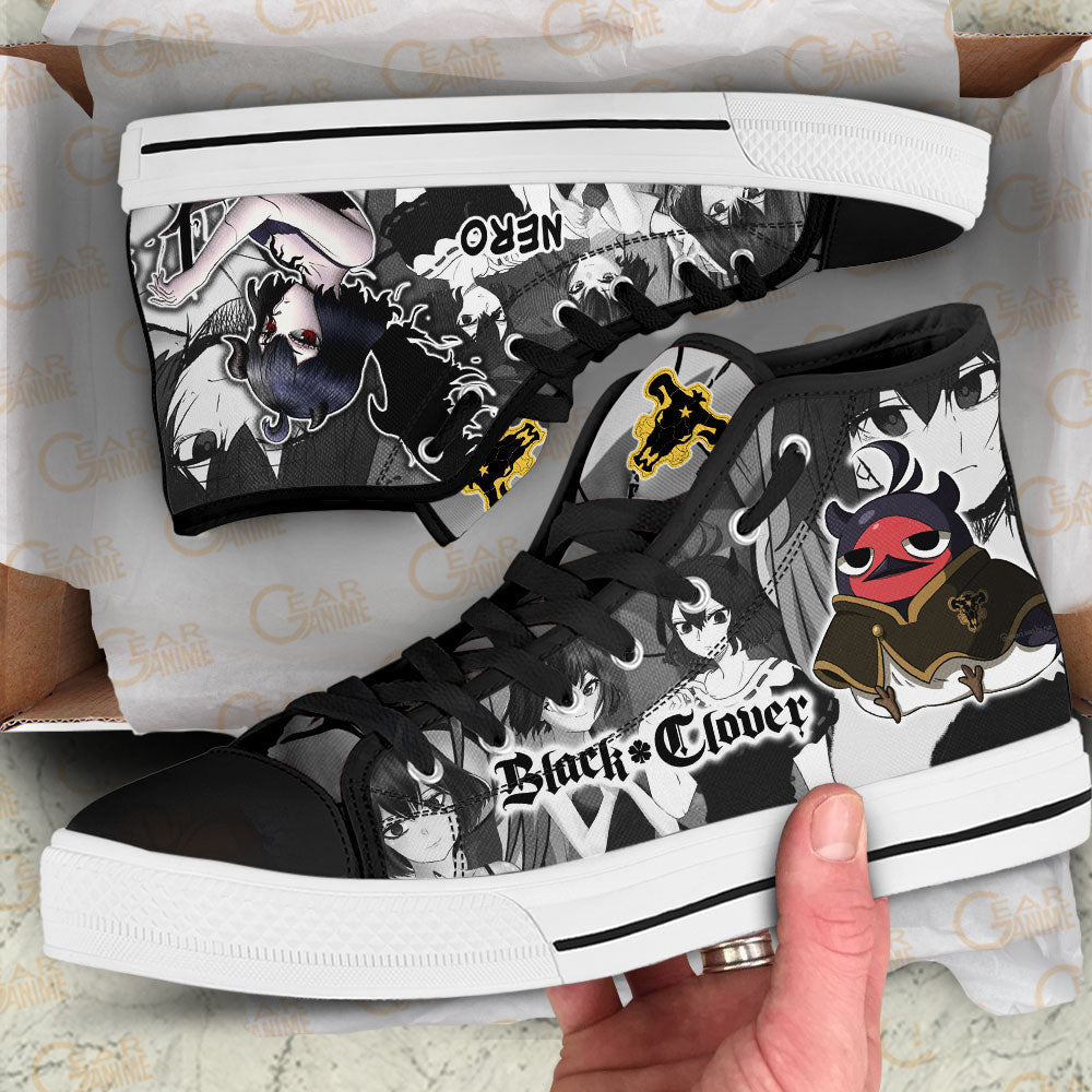 Nero High Top Shoes Custom Black Clover Anime Sneakers - 2 - GearAnime