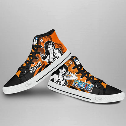 Nami Classic High-Top Sneakers - Custom Anime Design