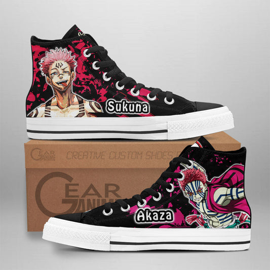 Akaza and Sukuna High-Top Shoes Anime Custom