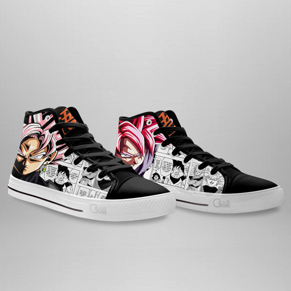 Goku Black Rose Classic High-Top Sneakers - Custom Anime Design