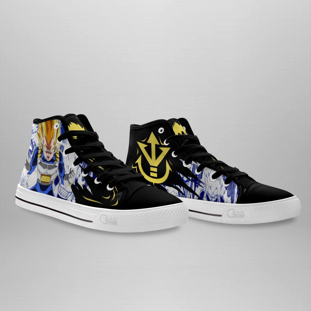 Vegeta Saiyan High Top Shoes Custom Manga Anime Dragon Ball Sneakers - 4 - GearAnime
