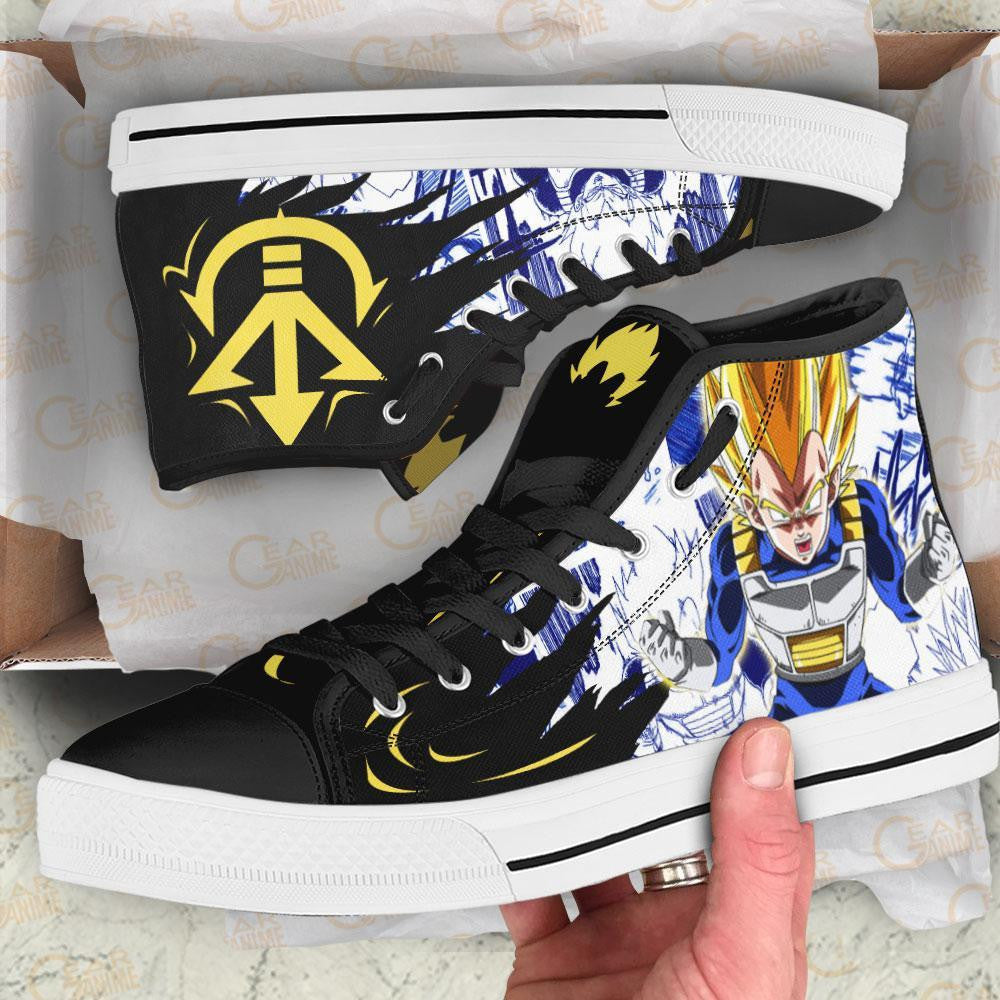 Vegeta Saiyan High Top Shoes Custom Manga Anime Dragon Ball Sneakers - 2 - GearAnime