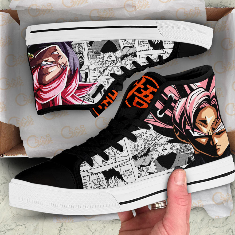 Goku Black Rose Classic High-Top Sneakers - Custom Anime Design