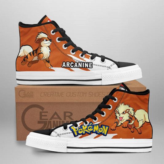 Pokemon Arcanine High Top Shoes Custom Anime Sneakers - 1 - GearAnime