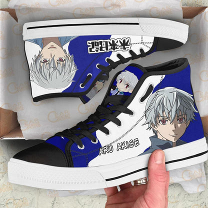 Mirai Nikki The Future Diary Aru Akise High Top Shoes Custom Anime Sneakers - 2 - GearAnime