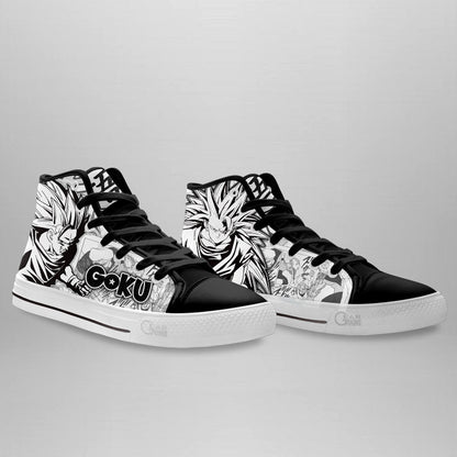 Goku Super Saiyan Classic High-Top Sneakers - Custom Anime Design