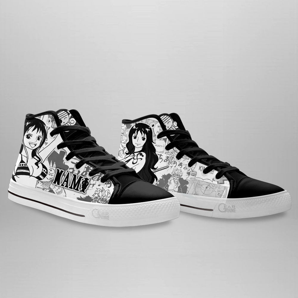 Nami Classic High-Top Sneakers - Custom Anime Design