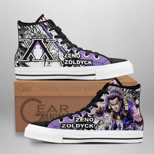 Zeno Zoldyck High Top Shoes Custom Manga Anime Hunter X Hunter Sneakers - 1 - GearAnime