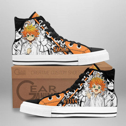 Emma High Top Shoes Custom Manga Anime Neverland Sneakers - 1 - GearAnime