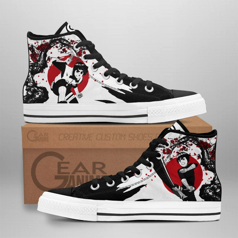 Rock Lee High Top Shoes Custom NRT Anime Sneakers Japan Style - 1 - GearAnime