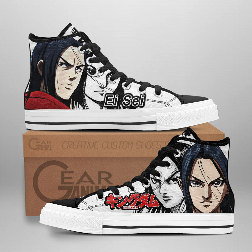 Kingdom Ei Sei Custom Manga Anime High Top Shoes Gear Anime