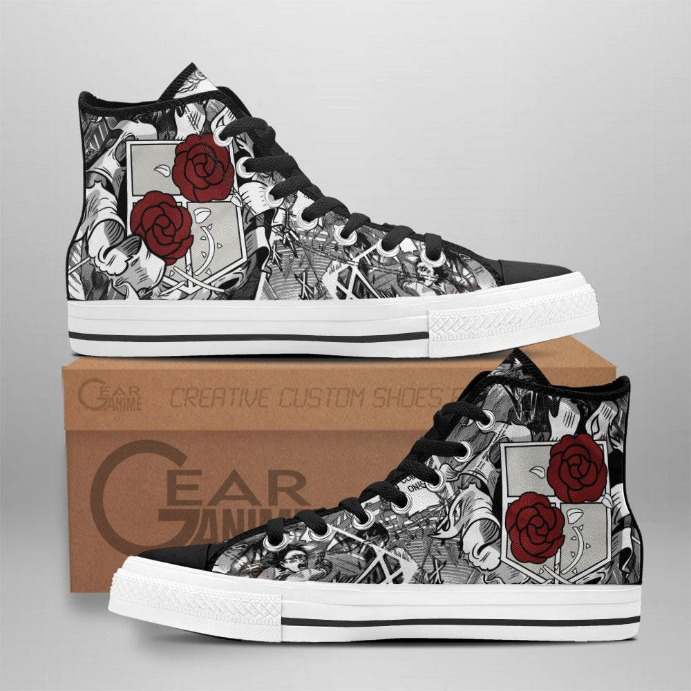 Garrison Regiment High Top Shoes Custom Anime Attack On Titan Sneakers - 1 - GearAnime