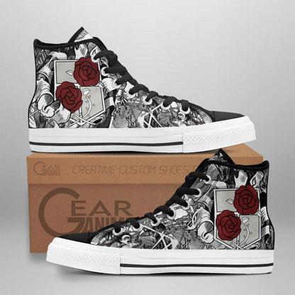 Garrison Regiment High Top Shoes Custom Anime Attack On Titan Sneakers - 1 - GearAnime