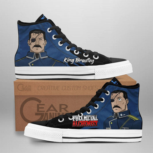 King Bradley High Top Shoes Custom Anime Sneakers - 1 - GearAnime
