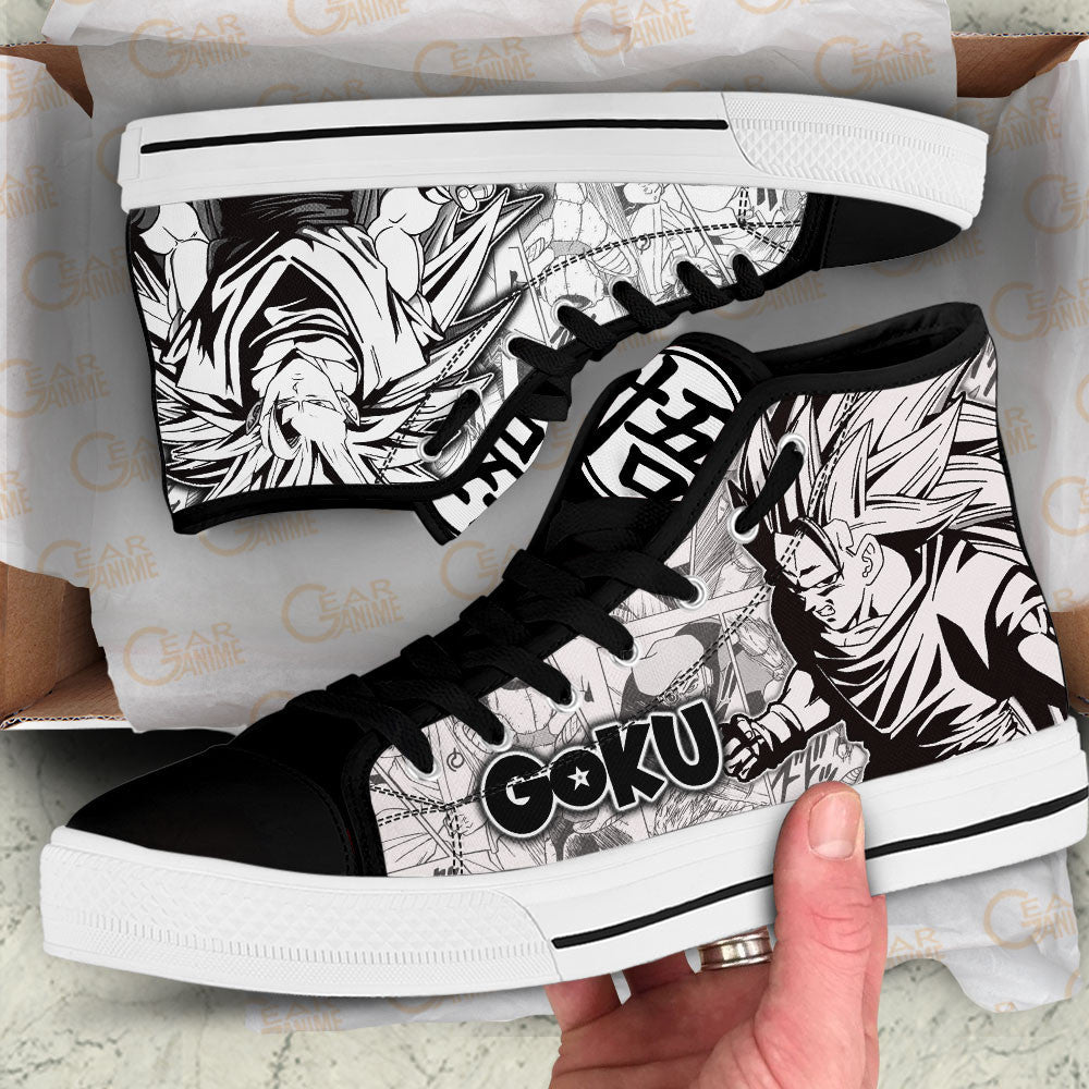 Goku Super Saiyan Classic High-Top Sneakers - Custom Anime Design