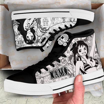 Nami Classic High-Top Sneakers - Custom Anime Design