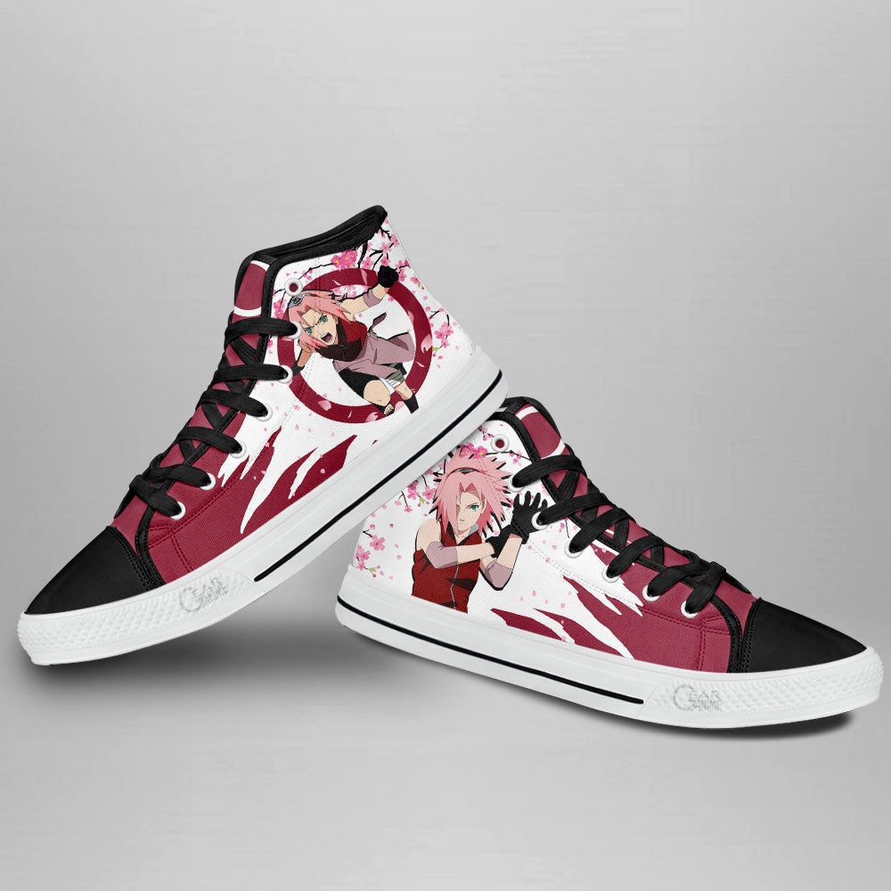 Sakura Haruno High Top Shoes Custom NRT Anime Sneakers Japan Style - 3 - GearAnime